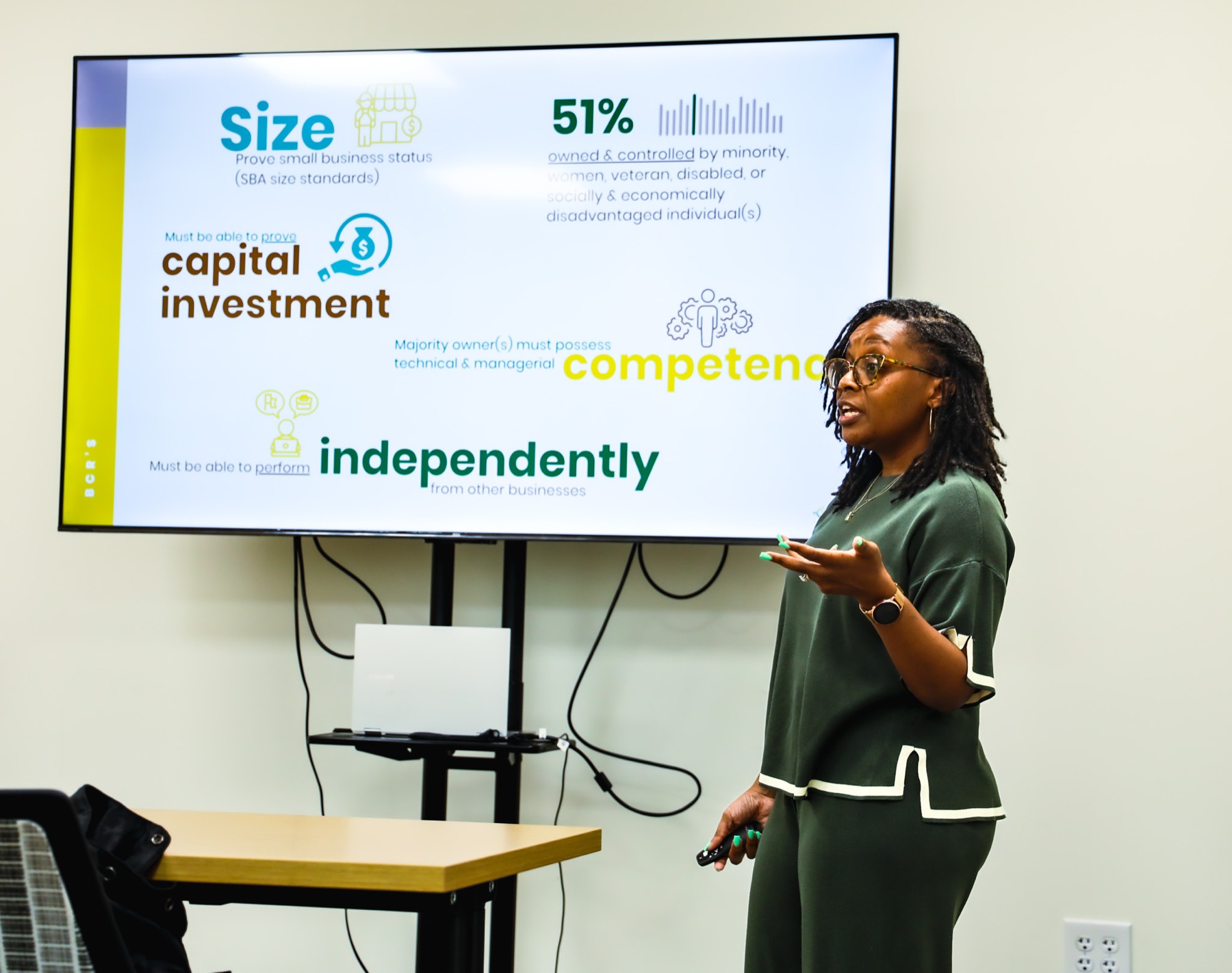 Sheena Thomas leading a certification training session